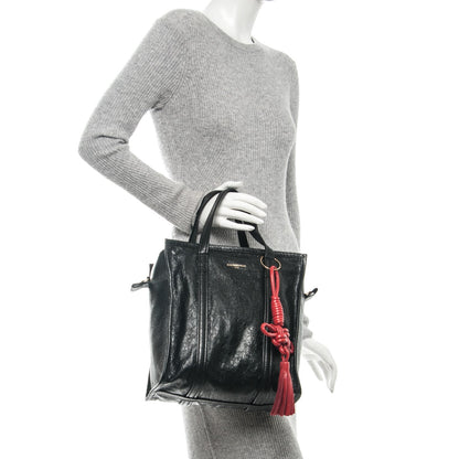 Balenciaga Agneau Small Bazar Shopper Tote Black Rouge Groseille 2 of 9