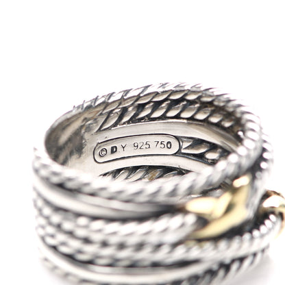 David Yurman Sterling Silver 18K Yellow Gold Double X Crossover Ring 51 5.75 4 of 4