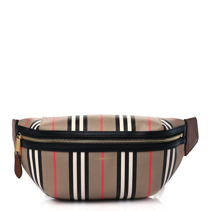 Burberry E-Canvas Icon Stripe Sonny Bum Bag Archive Beige 1 of 9