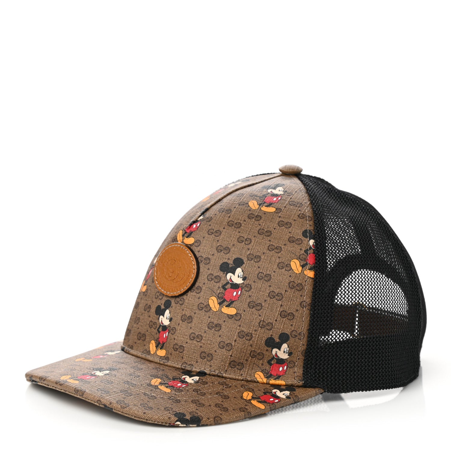 Gucci X DISNEY Mini Vintage GG Supreme Monogram Mickey Mouse Baseball Hat L Beige Vintage Sun Oil 1 of 11