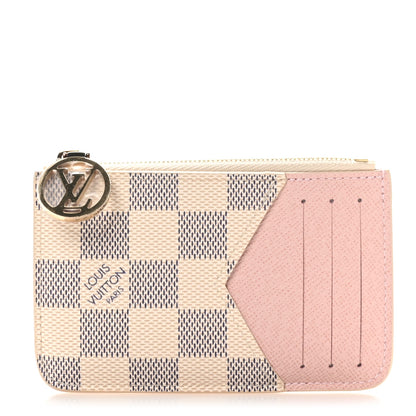 Louis Vuitton Damier Azur Zipped Romy Card Holder  Rose Ballerine 1 of 7