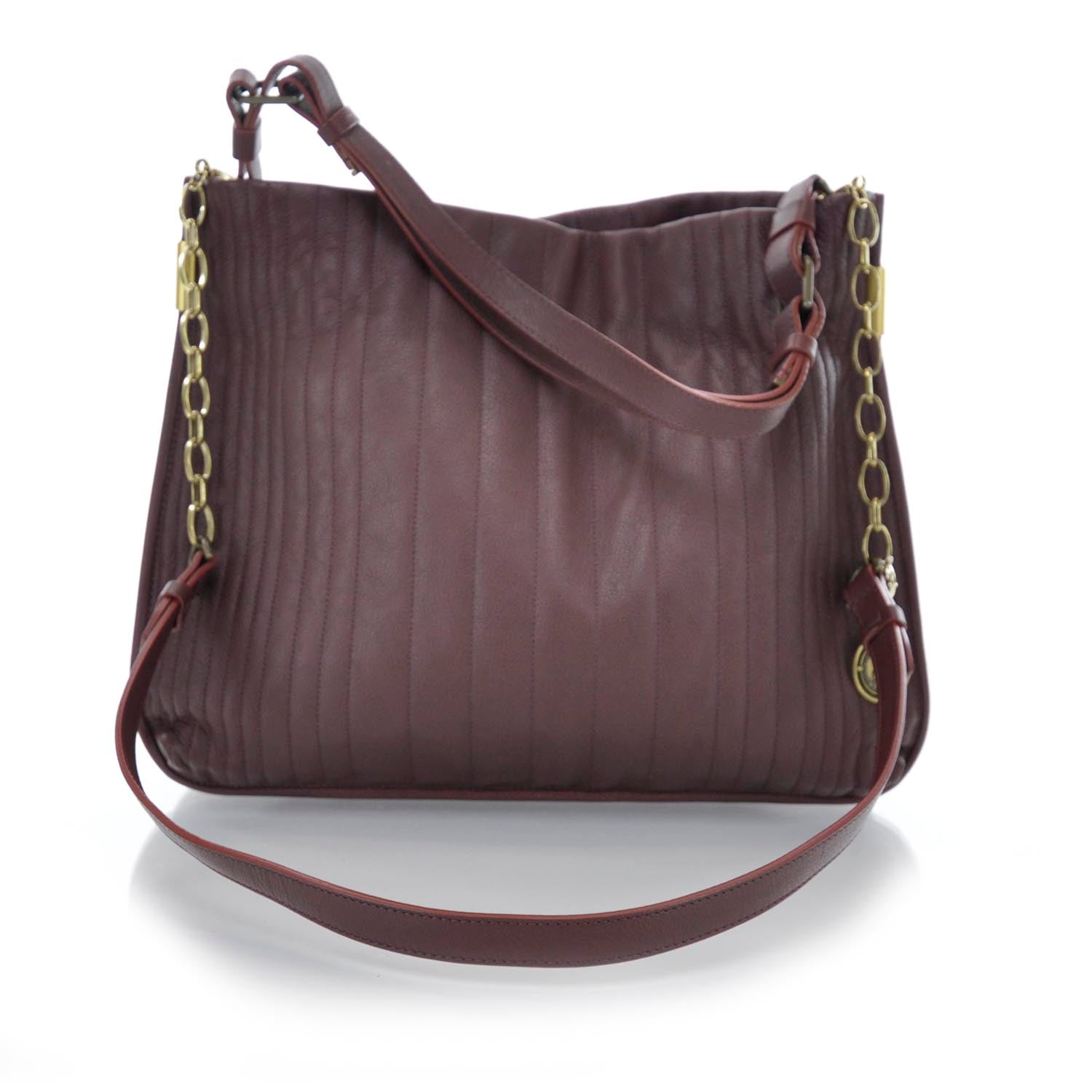 Lanvin Goatskin Amalia Bucket Bag Aubergine 3 of 9