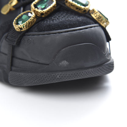 Gucci X SEGA Mesh Suede Calfskin Removable Crystals Womens Flashtrek Sneakers 36.5 Black Silver 8 of 9