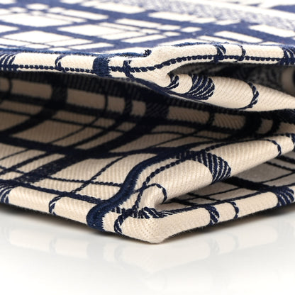 Christian Dior Canvas Embroidered Large Check'n'Dior Book Tote Blue 10 of 13