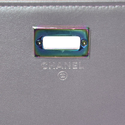 Chanel Iridescent Lambskin Quilted Reissue 2.55 Square Wallet On Chain WOC Light Purple 7 of 11