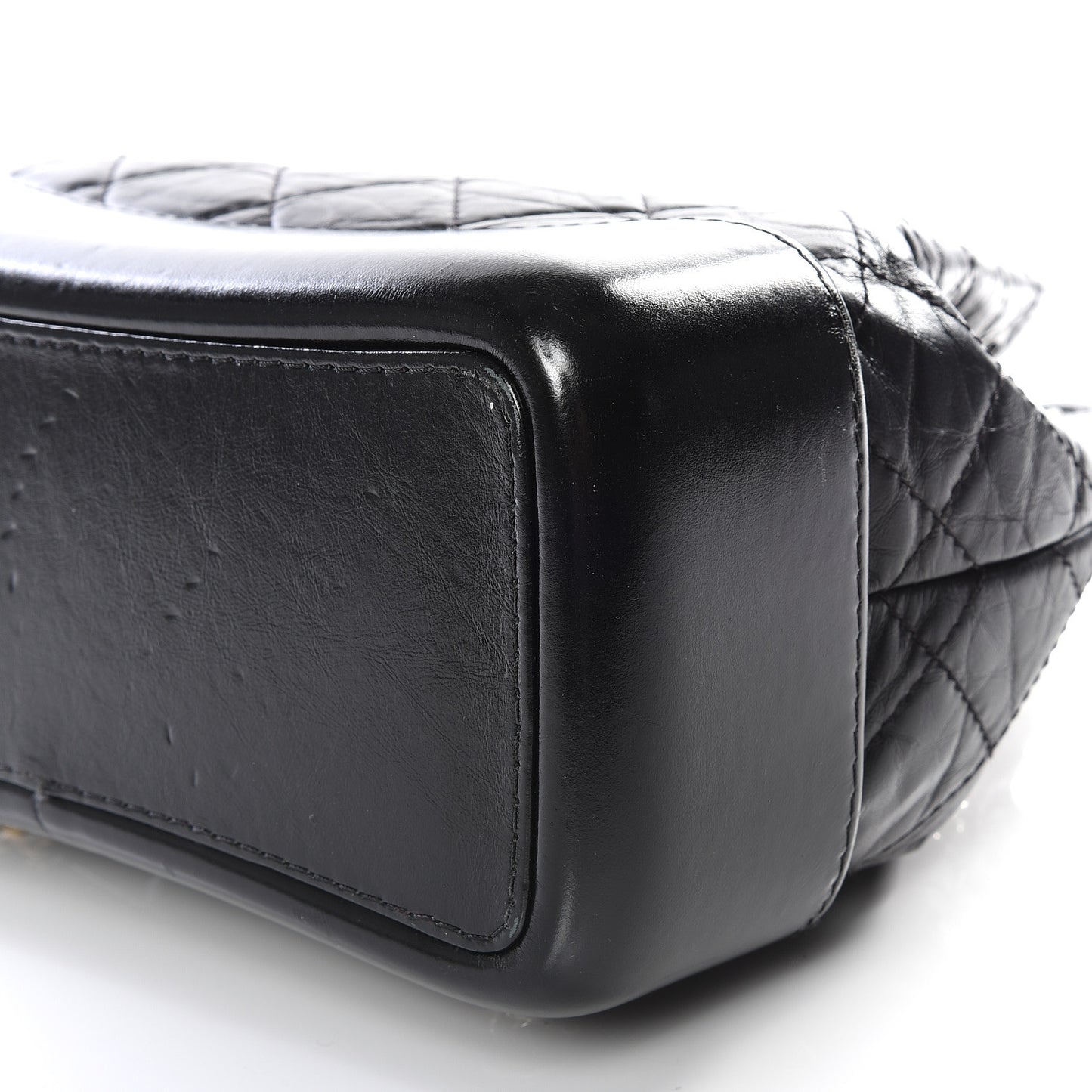 Aged Calfskin Quilted Gabrielle Backpack Black