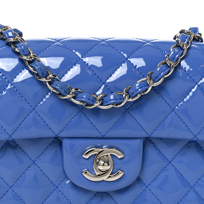 Chanel Patent Calfskin Quilted Mini Rectangular Flap Blue 7 of 9