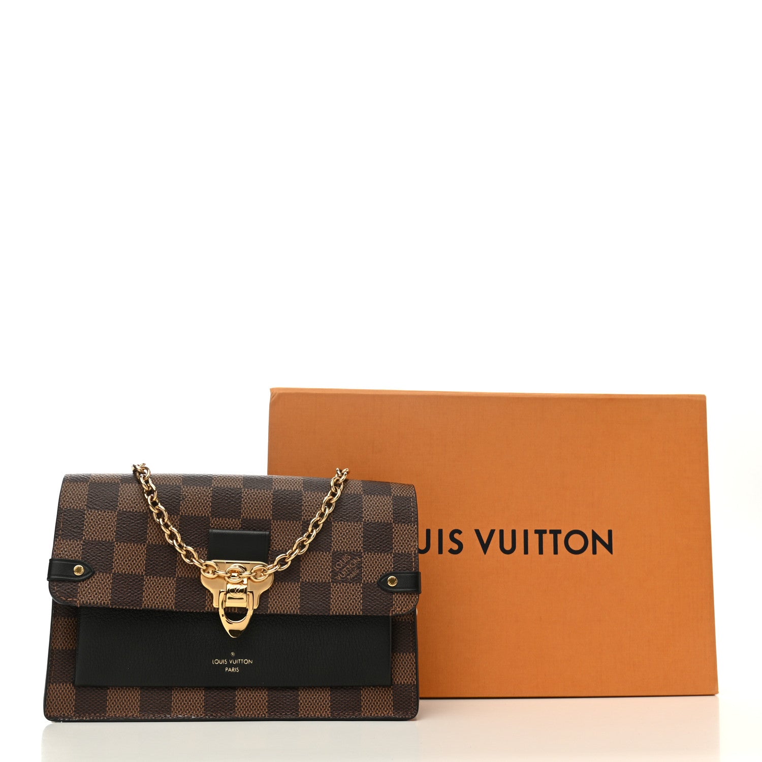 Louis Vuitton Damier Ebene Vavin Chain Wallet Black 11 of 11