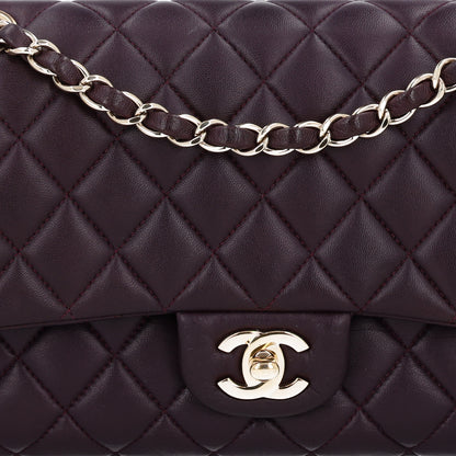 Chanel Lambskin Quilted Medium Double Flap Dark Purple 7 of 9