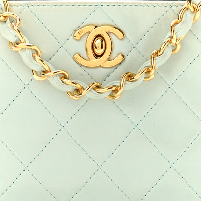 Chanel Lambskin Quilted CC Camera Case Light Blue 9 of 12