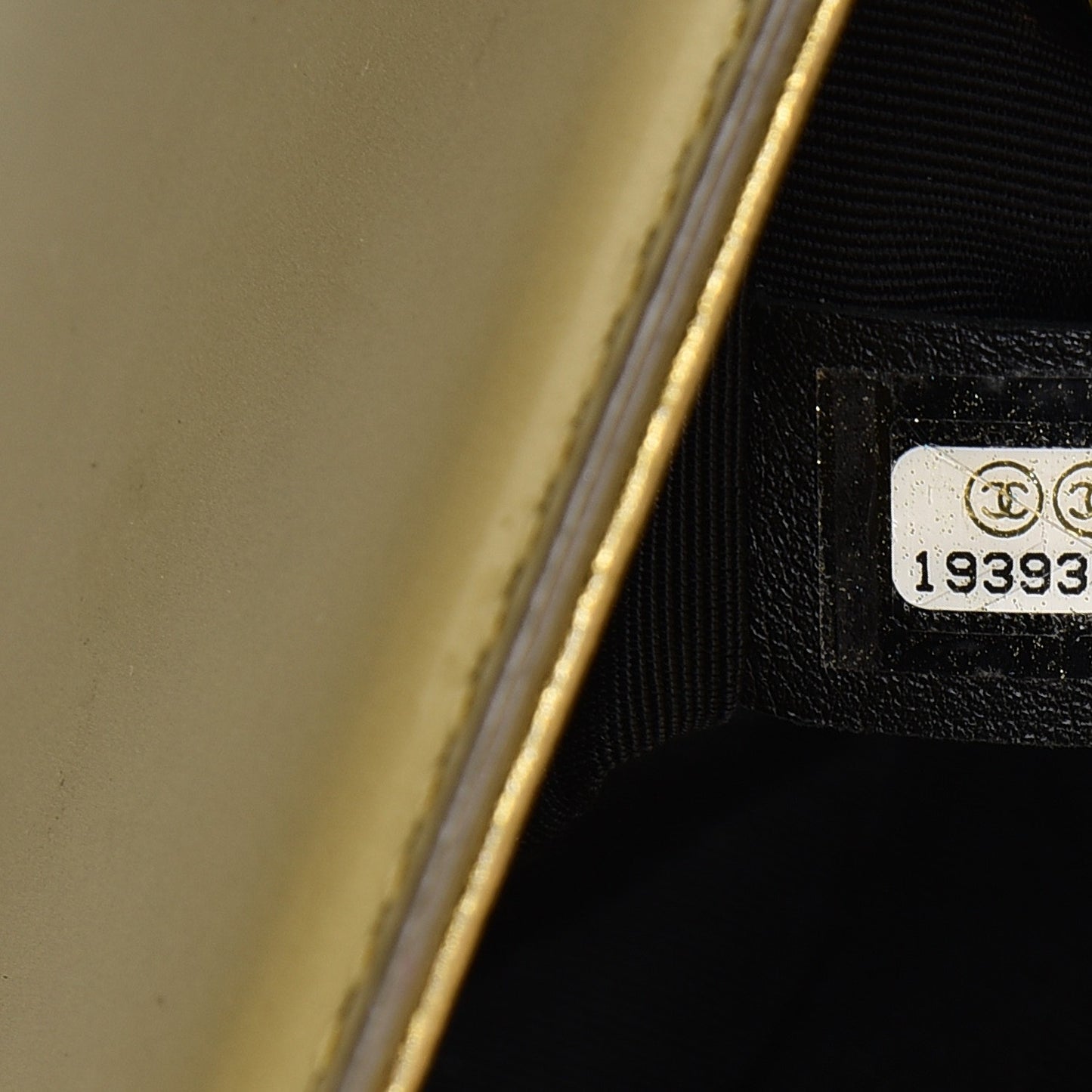 Metallic Patent Calfskin Quilted Small Boy Flap Gold