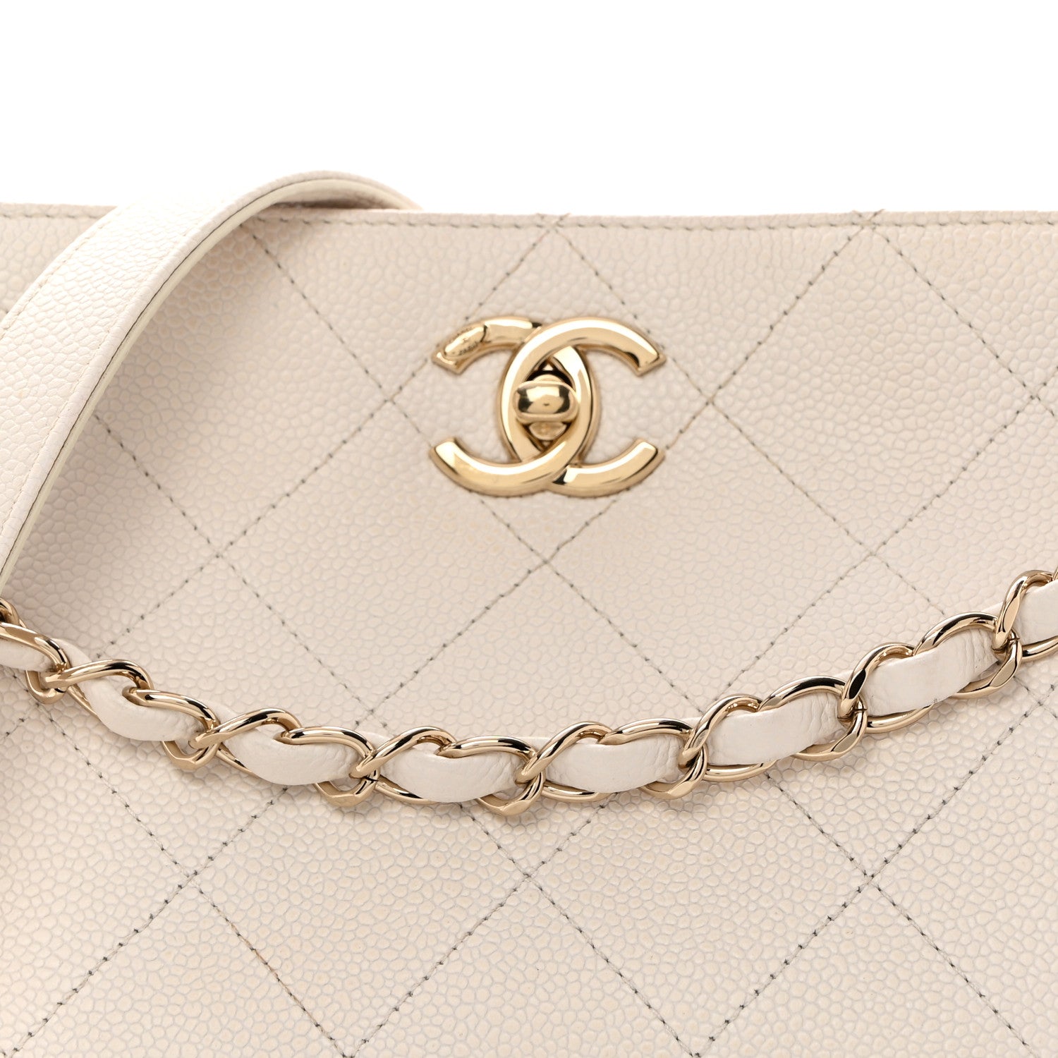 Chanel Caviar Quilted City Walk Hobo White 10 of 14
