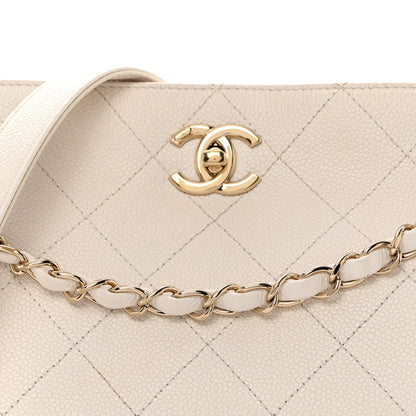 Chanel Caviar Quilted City Walk Hobo White 10 of 14