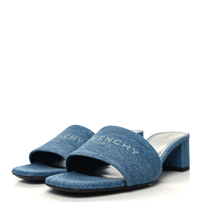 Givenchy Cotton Denim 4G Logo Mule Sandals 40 Denim Blue 3 of 9