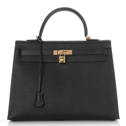 Hermes Epsom Kelly Sellier 35 Black 1 of 32