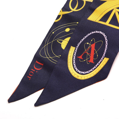 Christian Dior Silk ABCDior A Mitzah Scarf Blue Marine 3 of 4