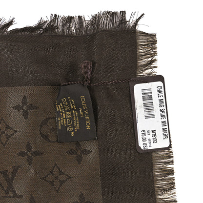 Louis Vuitton Silk Lurex Wool Monogram Shine Shawl Marron 4 of 4
