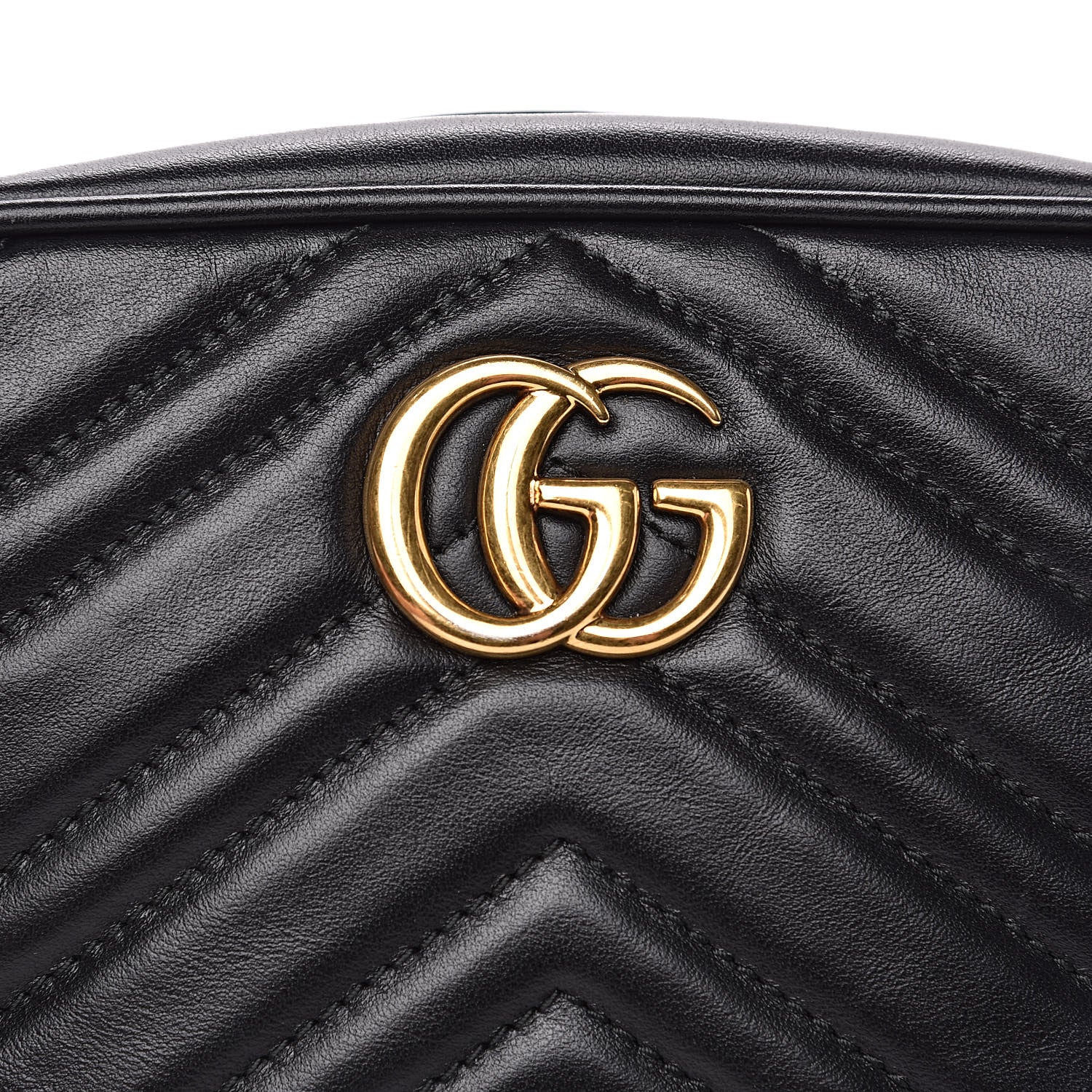 Gucci Calfskin Matelasse Mini GG Marmont Chain Shoulder Bag Black 8 of 11