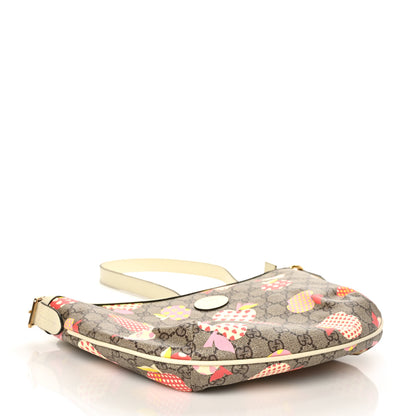 Gucci GG Supreme Monogram Les Pommes Small Ophidia Half Moon Hobo Beige Multicolor Mystic White 4 of 6