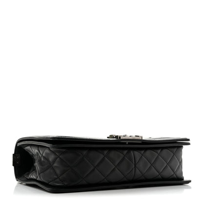 Chanel Calfskin Chevron Quilted  New Medium Boy Flap Black 4 of 12
