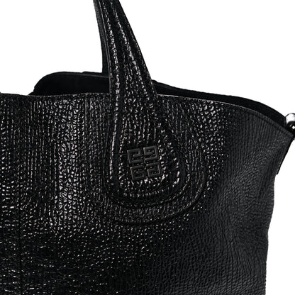 Givenchy Glazed Pebbled Calfskin Nightingale North South Tote Black 9 of 13
