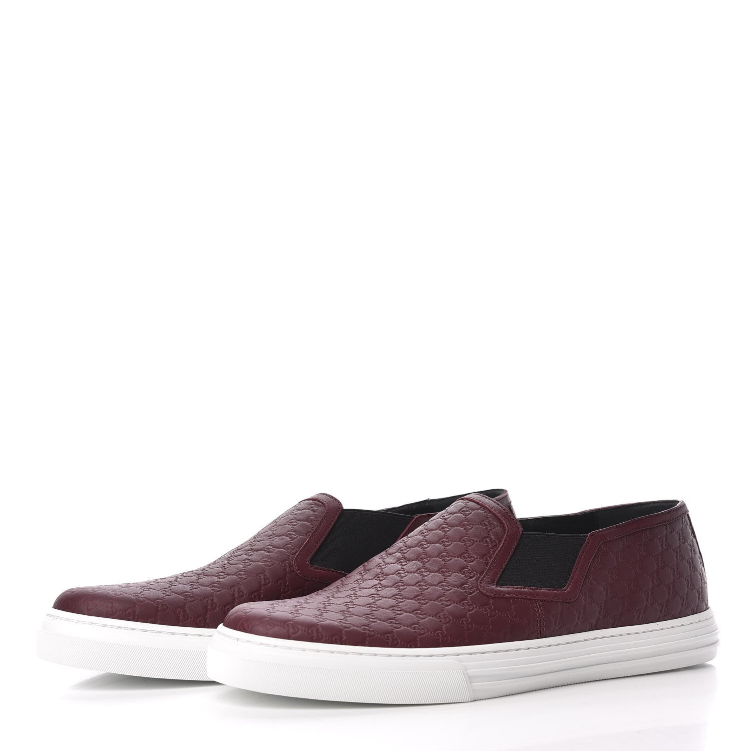 Gucci Soft Microguccissima Mens Slip On Sneakers 9 Strong Red Black 2 of 8