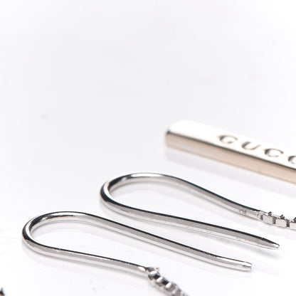Gucci 18K White Gold Bar Drop Earrings 3 of 4