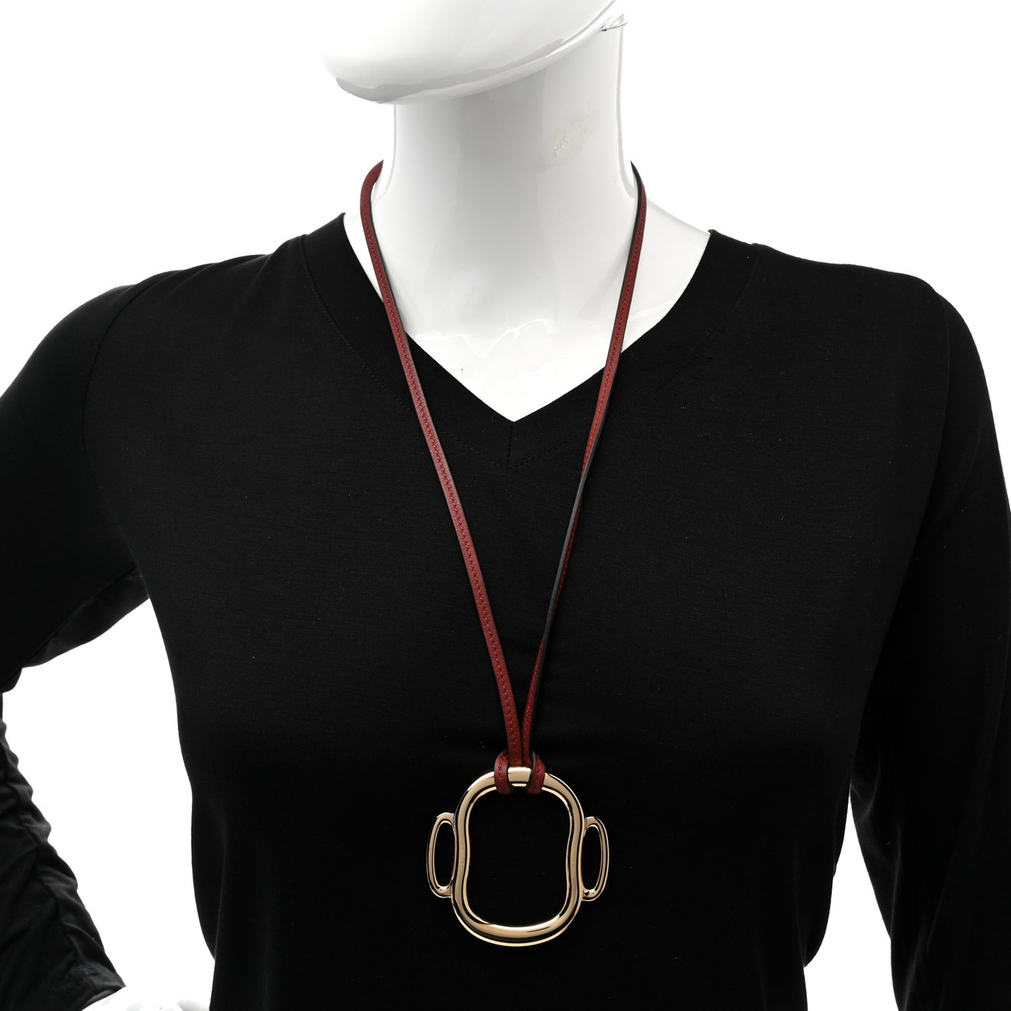 Permabrass Swift Bouclerie Pendant Necklace Gold Rouge H