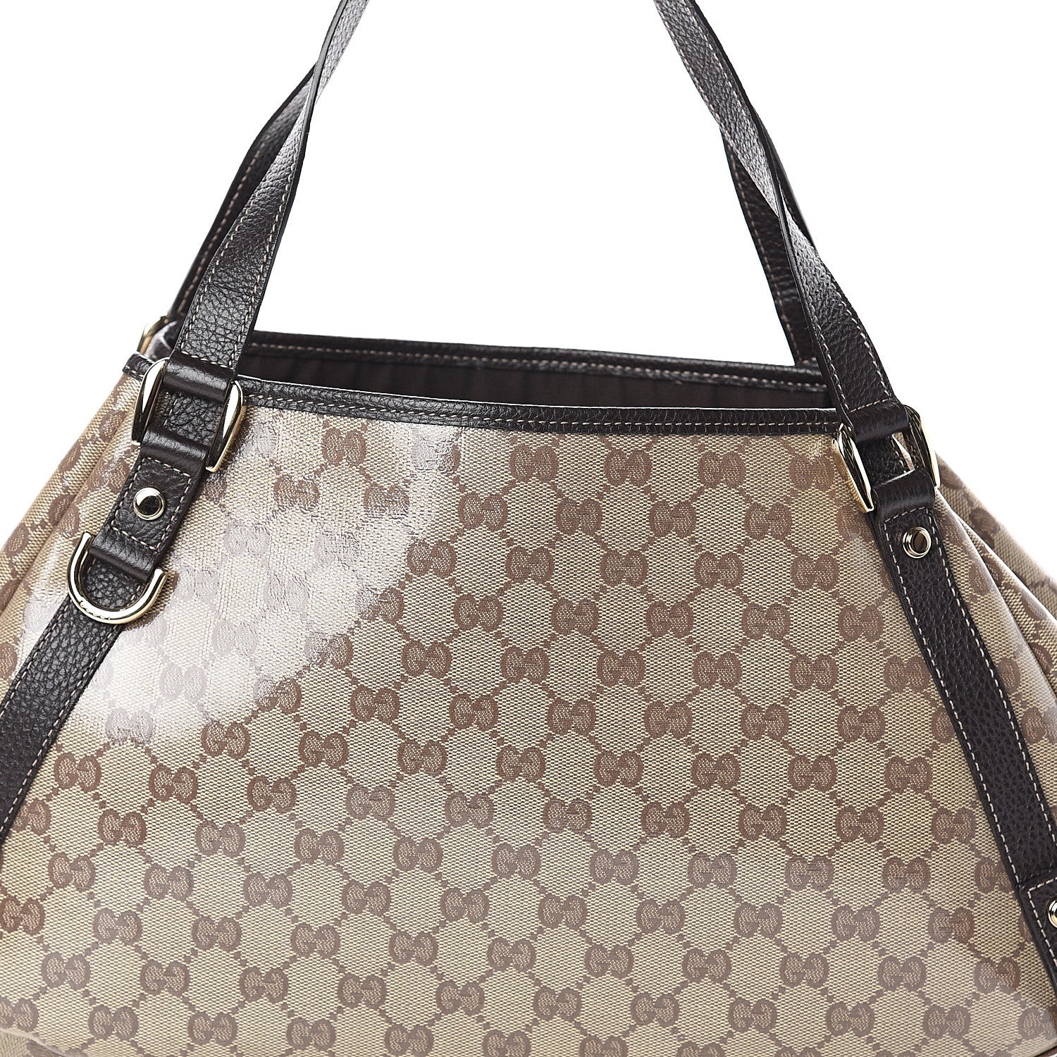 Gucci Crystal Monogram Medium Abbey Shoulder Bag Dark Brown 6 of 8