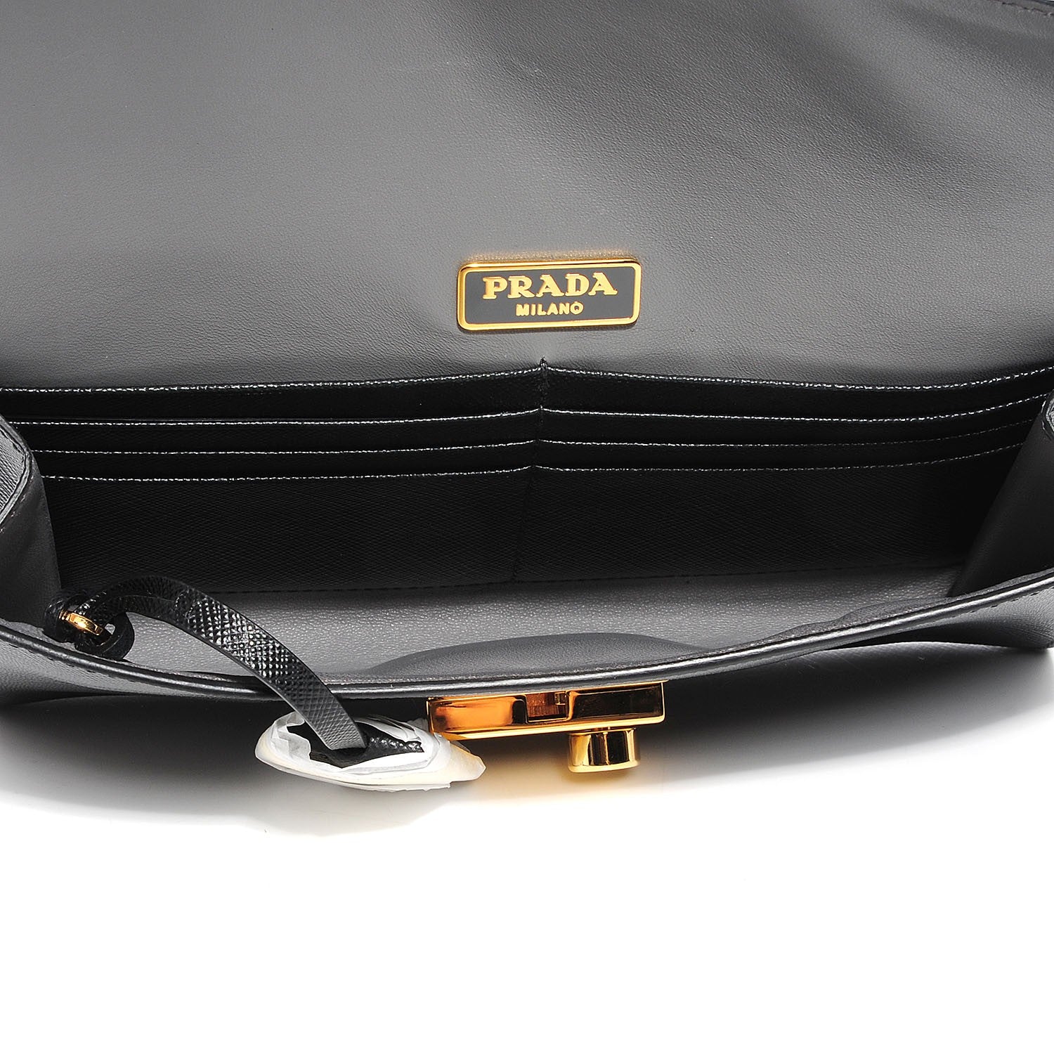 Prada Saffiano Sound Clutch Nero Black 8 of 10