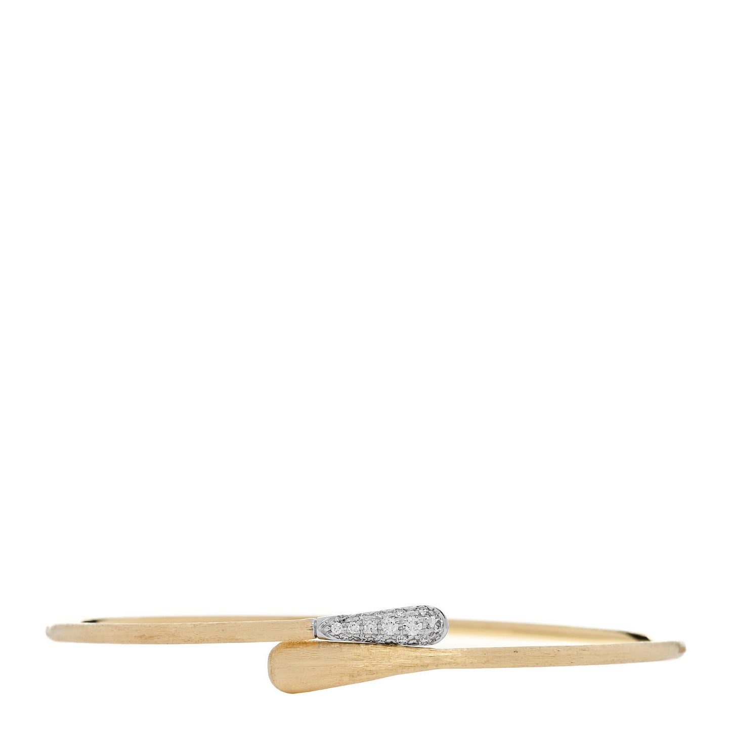 18K Yellow White Gold Diamond Lucia Bangle Bracelet