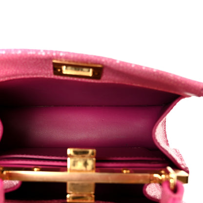 Fendi Stingray Shiny Nappa Petite Peekaboo I SEE U Satchel Ciclamino Pilar 5 of 10