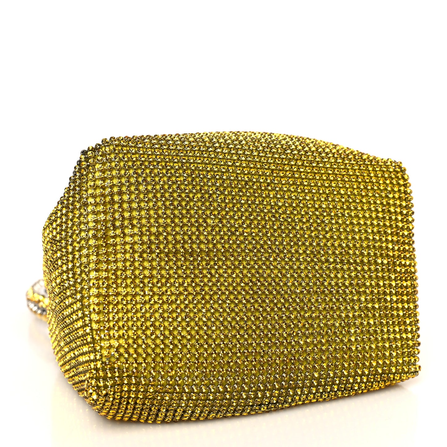 Satin Crystal Embellished Bon Bon Bag Yellow