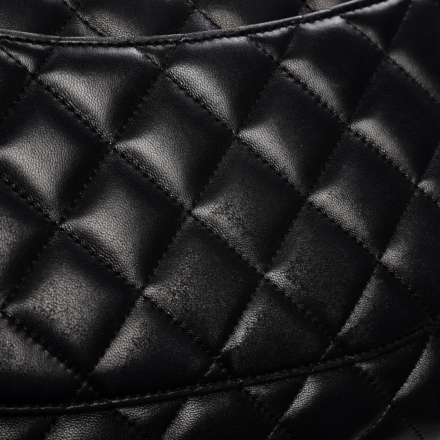 Lambskin Quilted Jumbo Single Flap Black