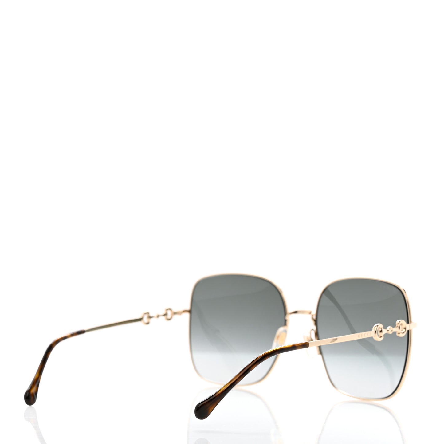 Metal Horsebit Square Frame Sunglasses GG0879S Grey