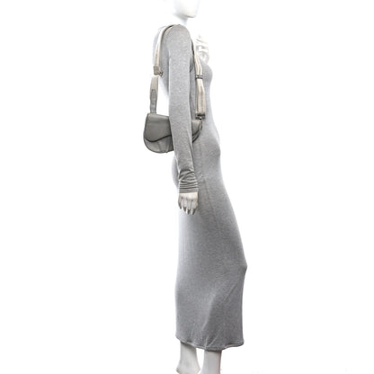 Christian Dior Grained Calfskin Mens Mini Saddle Bag Gray 2 of 11