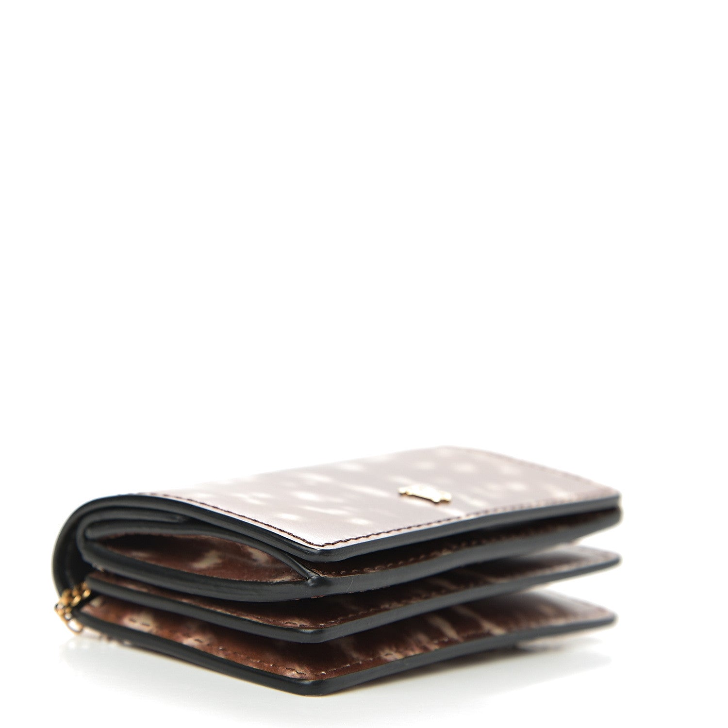 Burberry Calfskin Deer Printed Jessie Chain Card Case Malt Brown 3 of 10