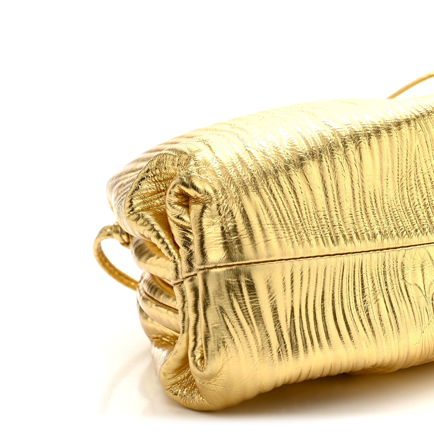 Bottega Veneta Metallic Bark Calfskin The Mini Pouch Gold 9 of 10