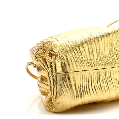 Bottega Veneta Metallic Bark Calfskin The Mini Pouch Gold 9 of 10