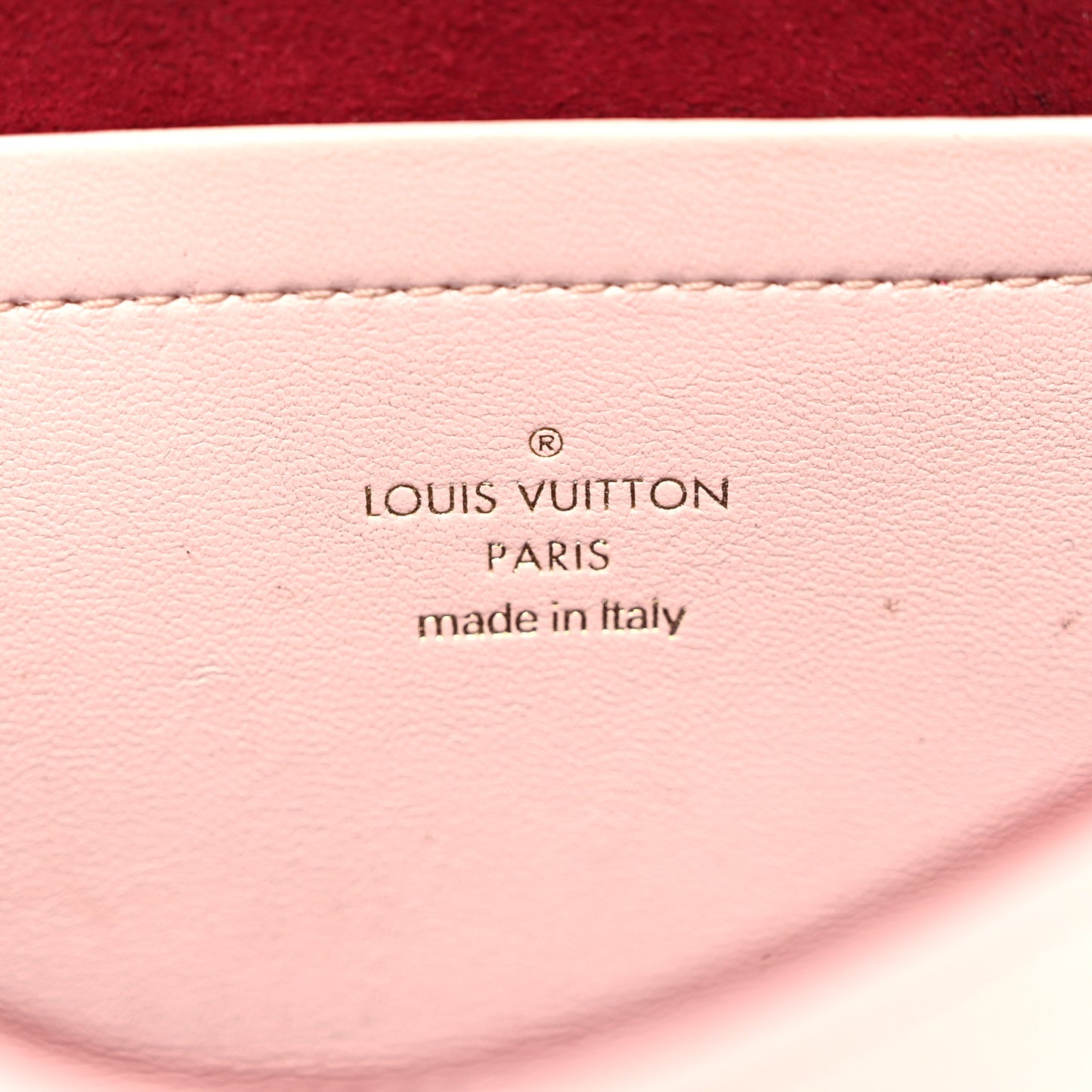Lambskin Embossed Monogram Pochette Coussin Rose