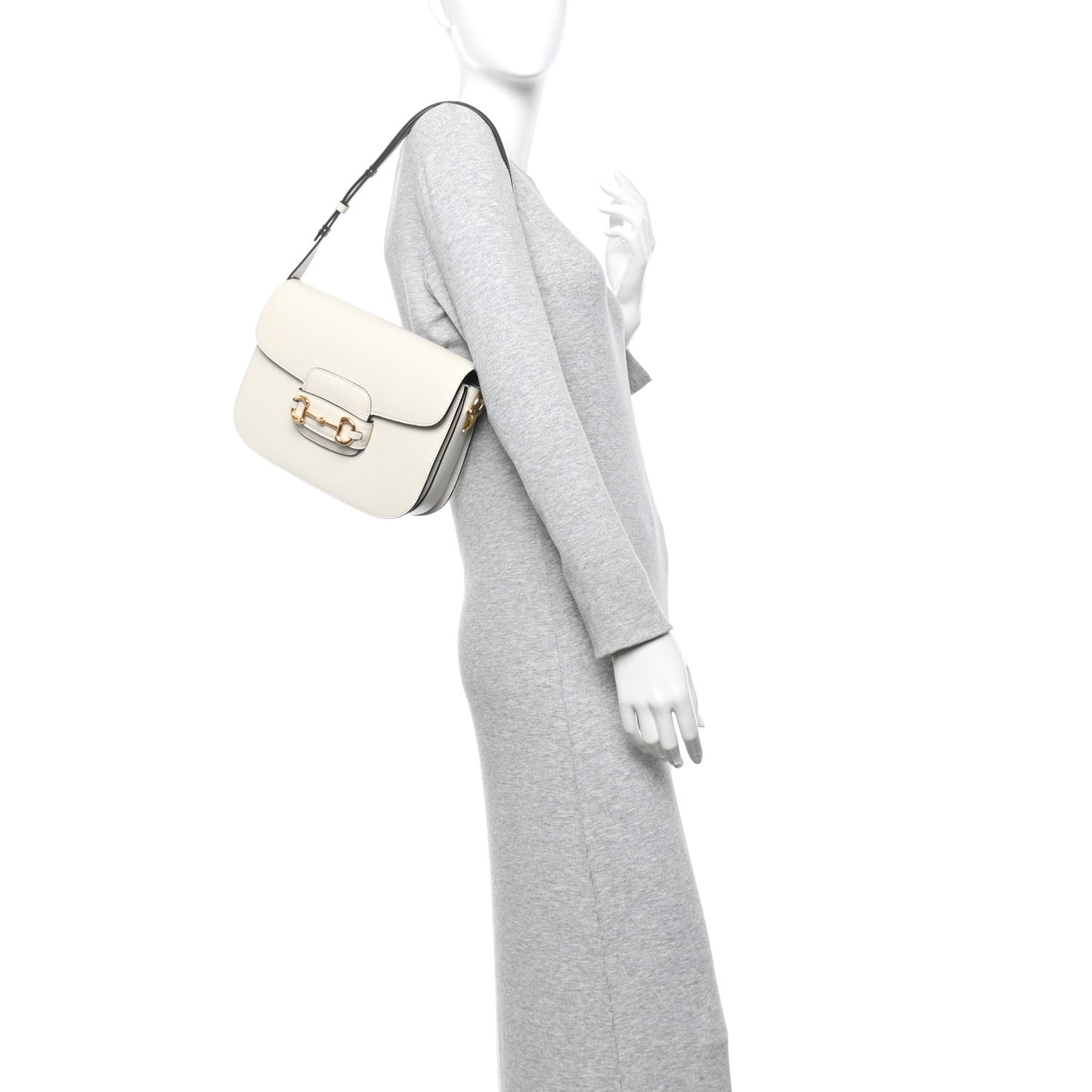 Azalea Calfskin Horsebit 1955 Shoulder Bag Mystic White