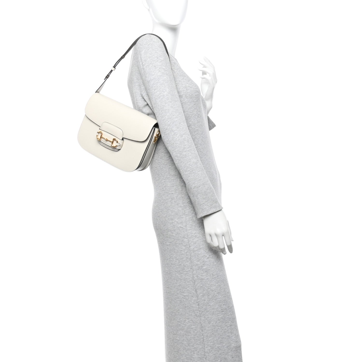 Gucci Azalea Calfskin Horsebit 1955 Shoulder Bag Mystic White 2 of 13