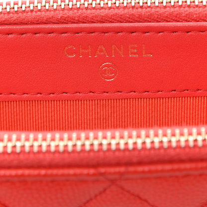 Chanel Caviar Quilted Small Clutch With Chain Red 5 of 11