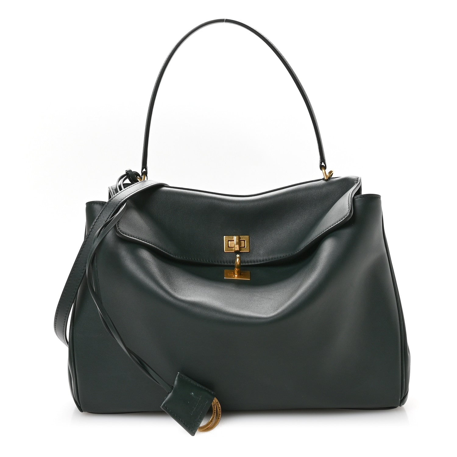 Balenciaga Natural Smooth Calfskin Medium Rodeo Top Handle Handbag Pine Green 1 of 10