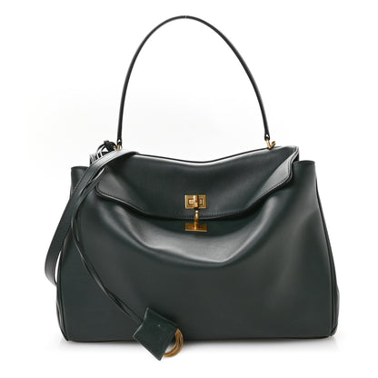 Balenciaga Natural Smooth Calfskin Medium Rodeo Top Handle Handbag Pine Green 1 of 10