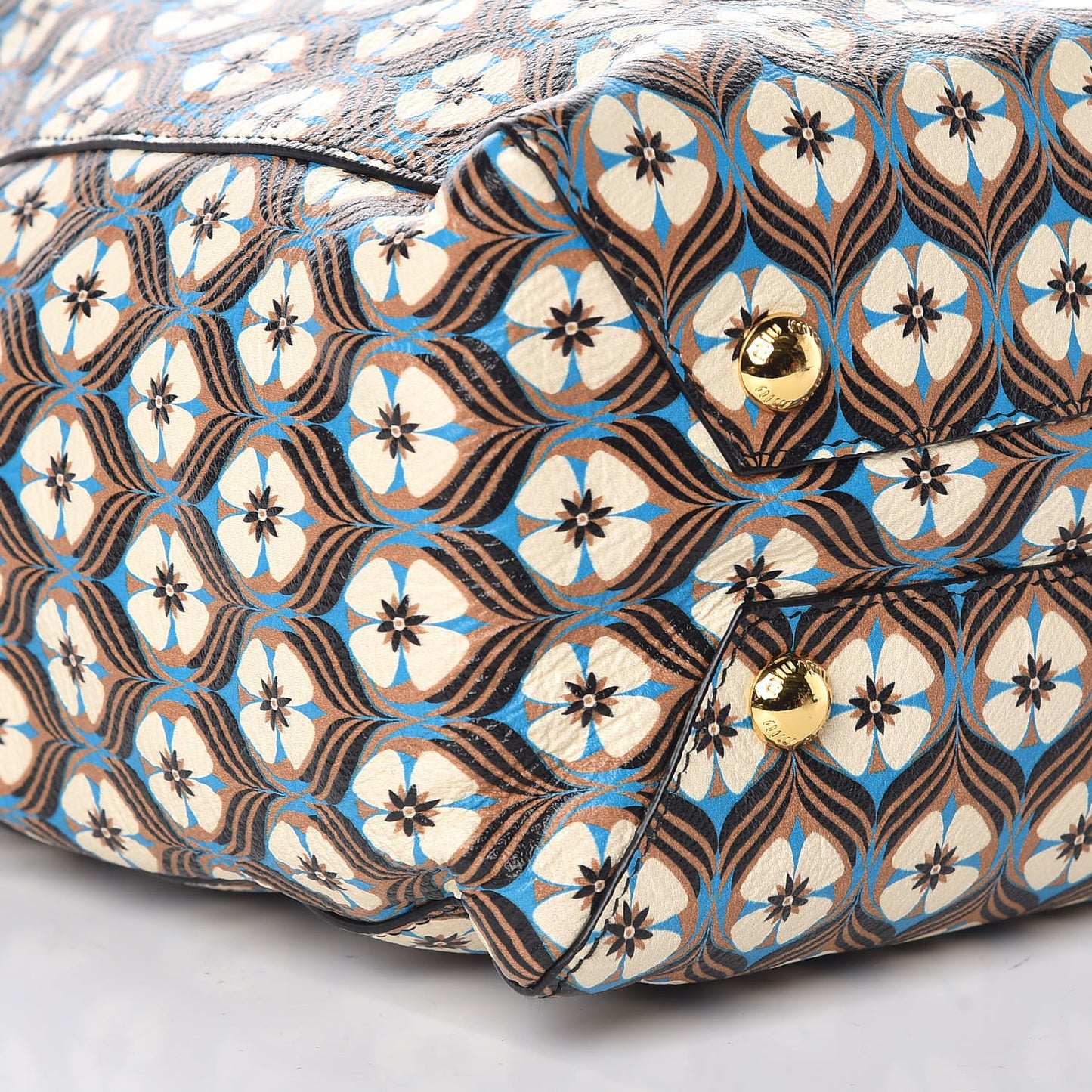 Goatskin Madras Floral Print Shopping Tote