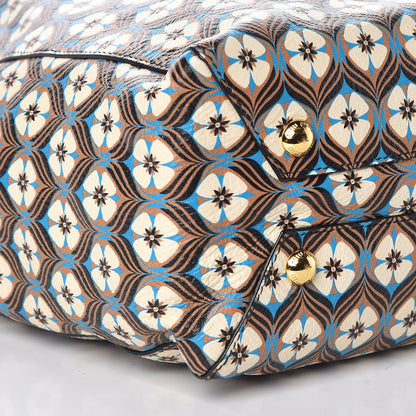 Miu Miu Goatskin Madras Floral Print Shopping Tote 7 of 8