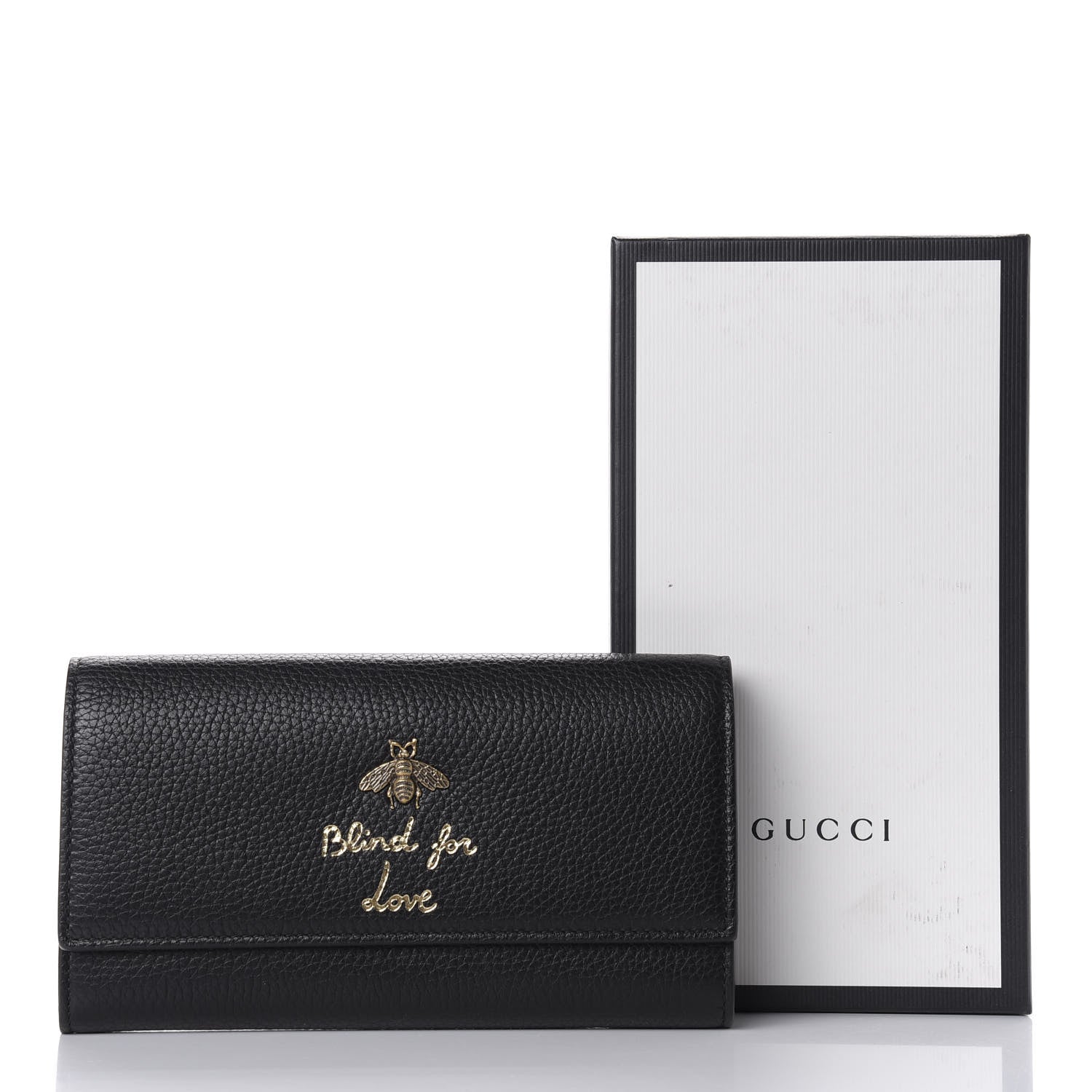 Gucci Calfskin Animalier Continental Wallet Black 7 of 7