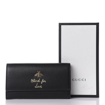 Gucci Calfskin Animalier Continental Wallet Black 7 of 7