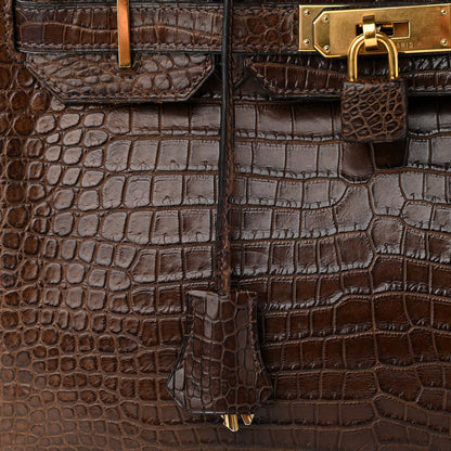 Hermes Shiny Porosus Crocodile Birkin 30 Havane 13 of 19